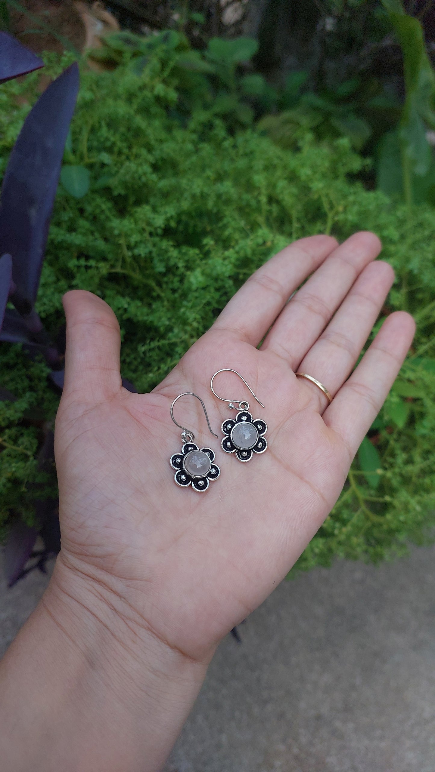 Flower Stone Earrings
