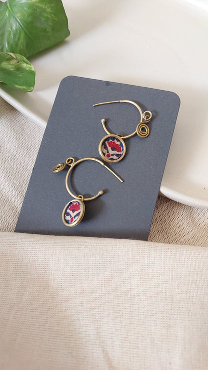 Fabric Brass Hoops