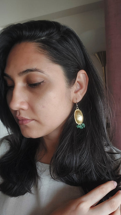 Green Oval Earrings