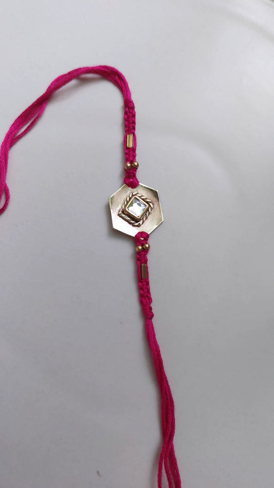 Brass Rakhi Pink 1