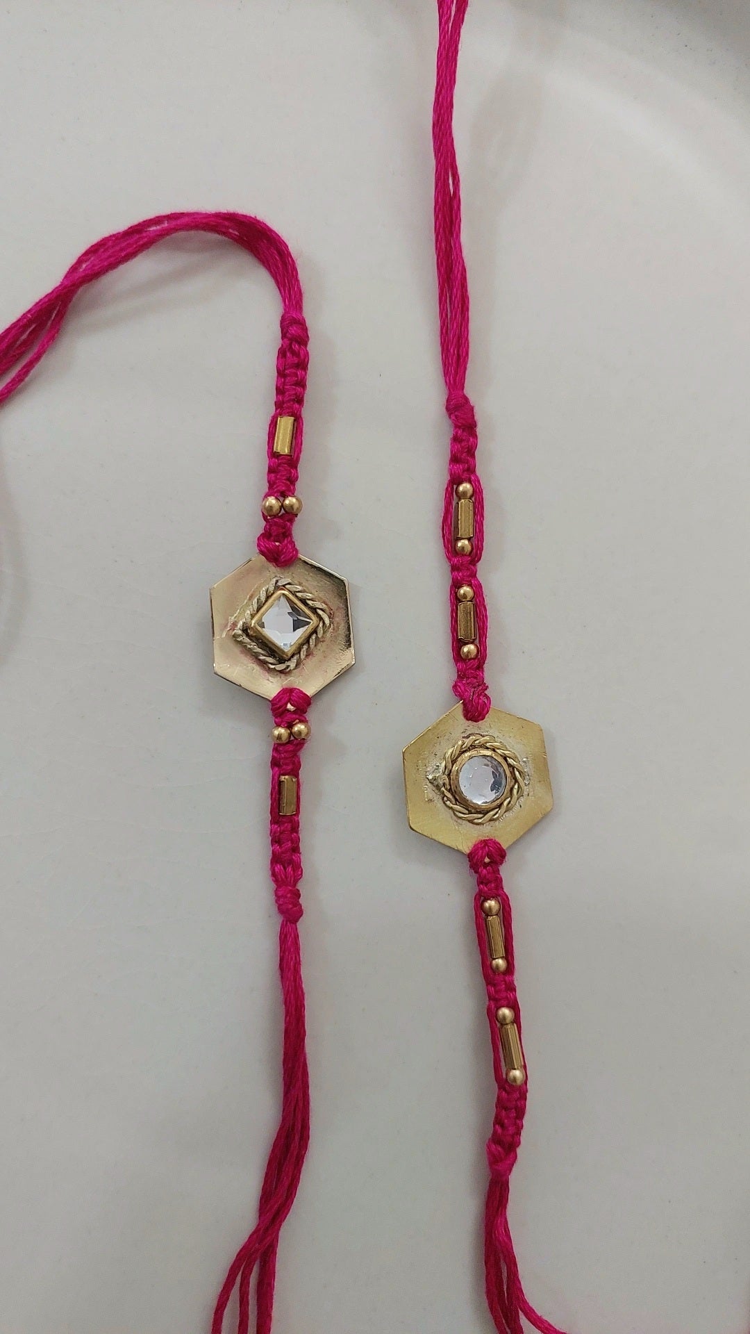 Brass Rakhi Pink 1